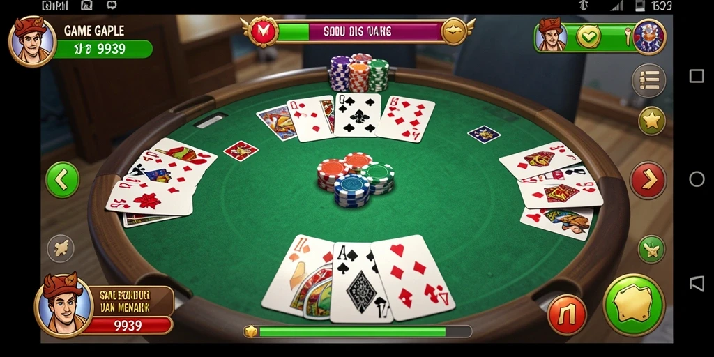 Tampilan gameplay Gaple yang menegangkan dalam 9939.