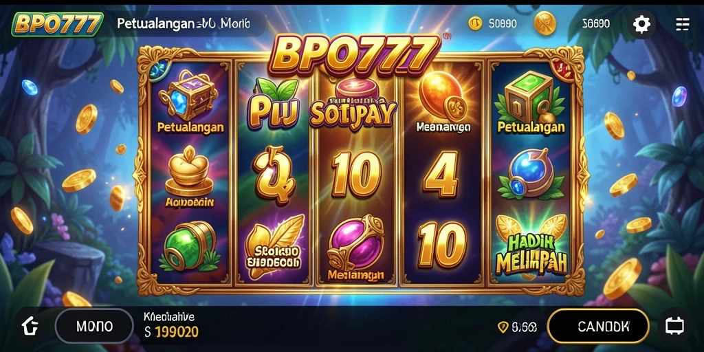 Tampilan menarik dari gameplay Slot di BPO777 dengan simbol-simbol yang menggiurkan.