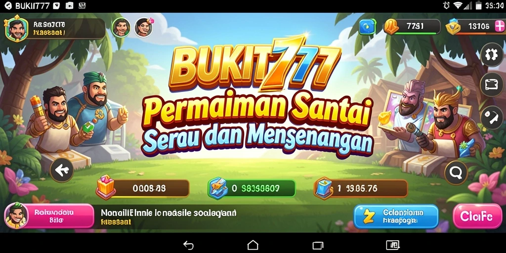 Tampilan gameplay menarik dari BUKIT777 yang santai dan penuh warna.