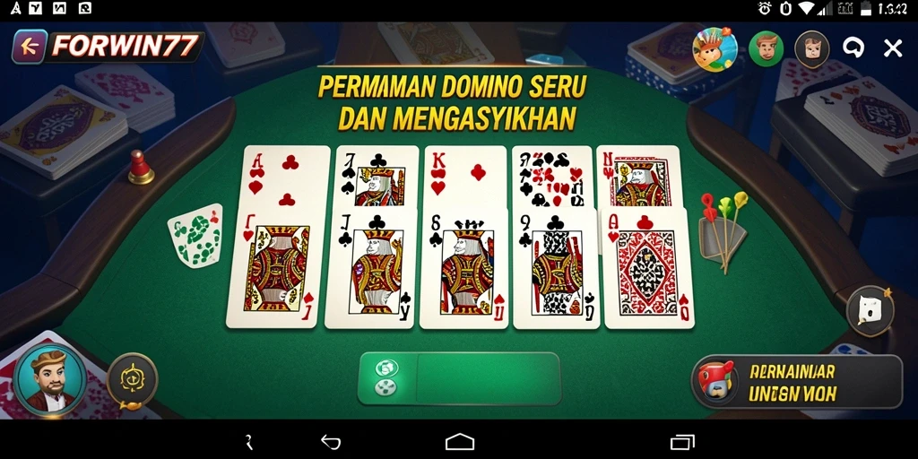 Tampilan menarik gameplay Domino FORWIN77 di layar ponsel.
