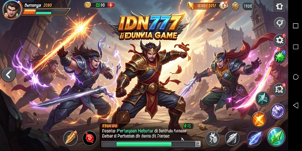 Tampilan gameplay IDN777 yang seru dan menegangkan saat pertarungan.