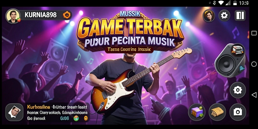 Tampilan gameplay seru dan interaktif KURNIA898 dengan berbagai lagu.