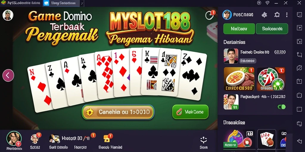 Tampilan seru gameplay Domino dalam MYSLOT188.