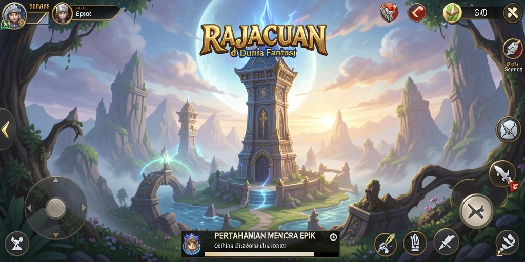 Gameplay menegangkan saat melindungi menara dari serangan monster.